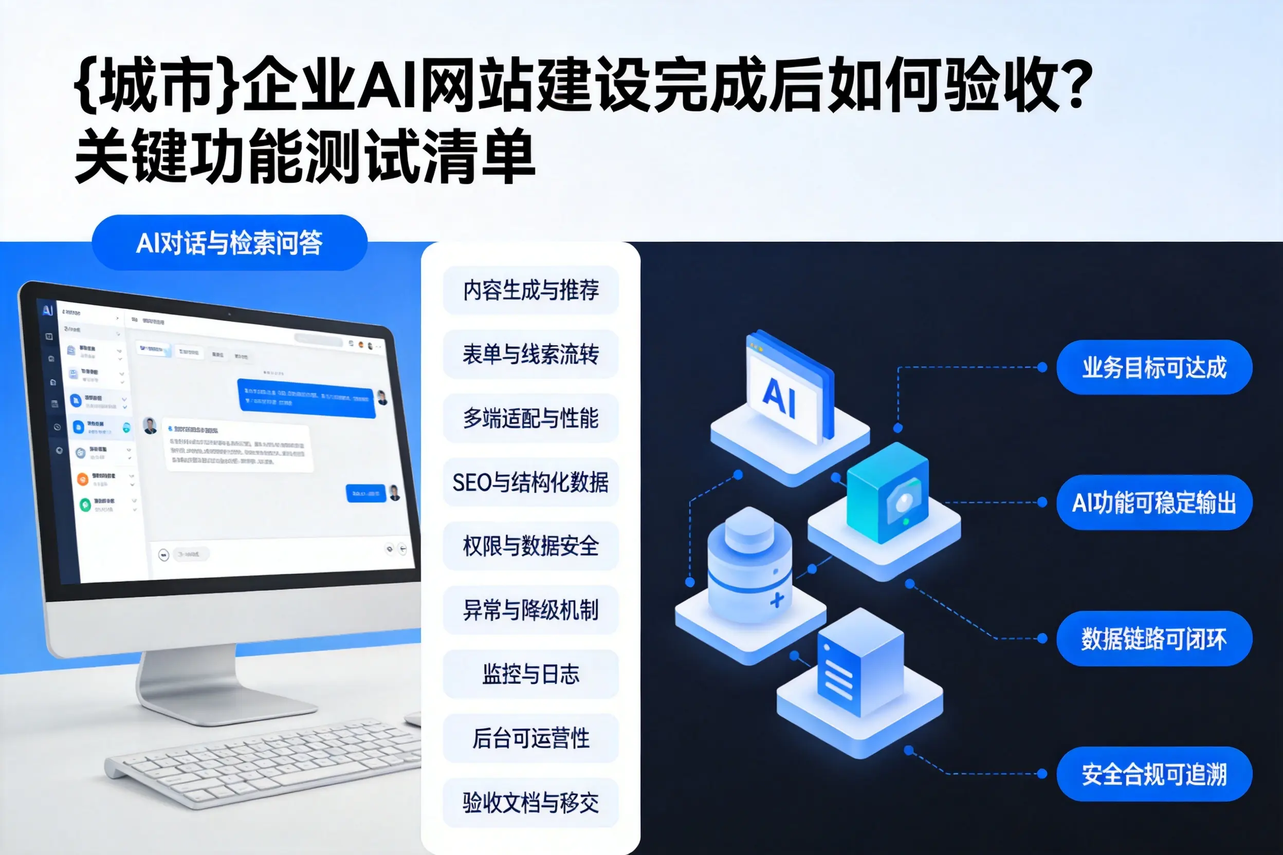 广西企业AI网站建设完成后如何验收？关键功能测试清单