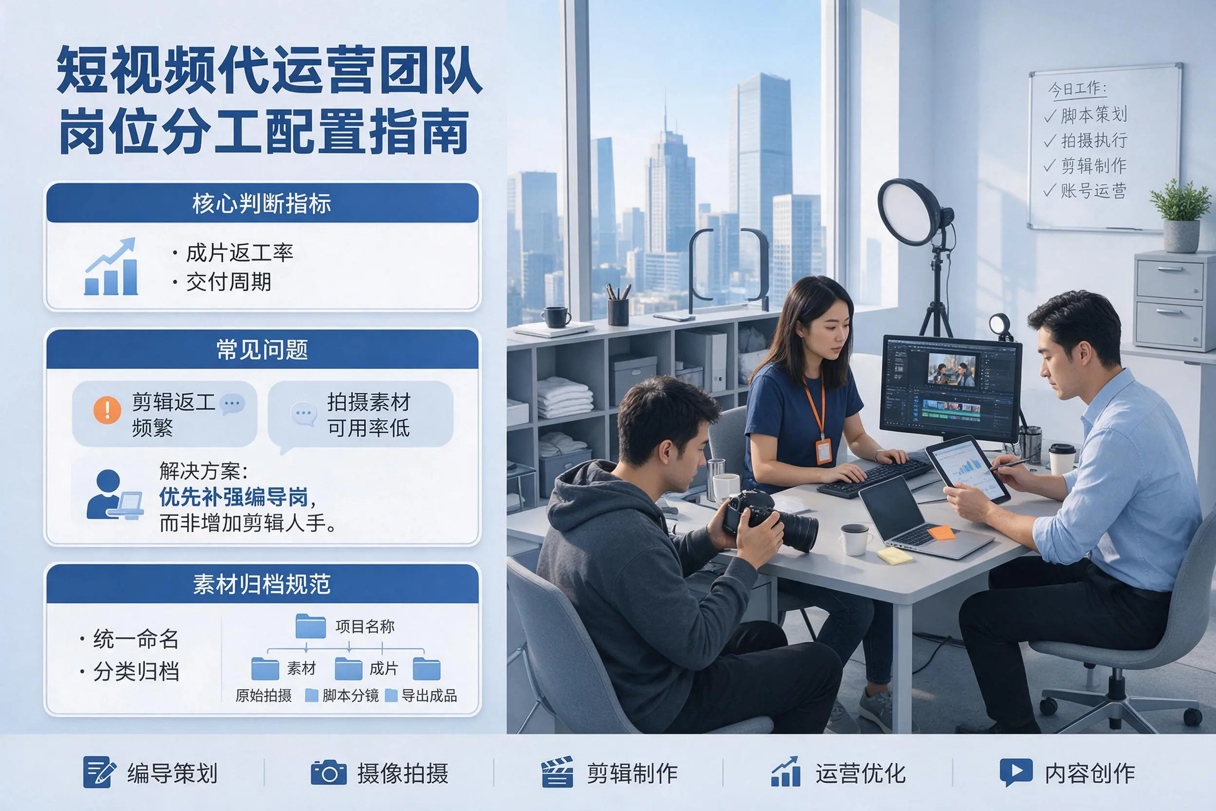 短视频代运营团队如何配置?广西企业岗位分工科普说明