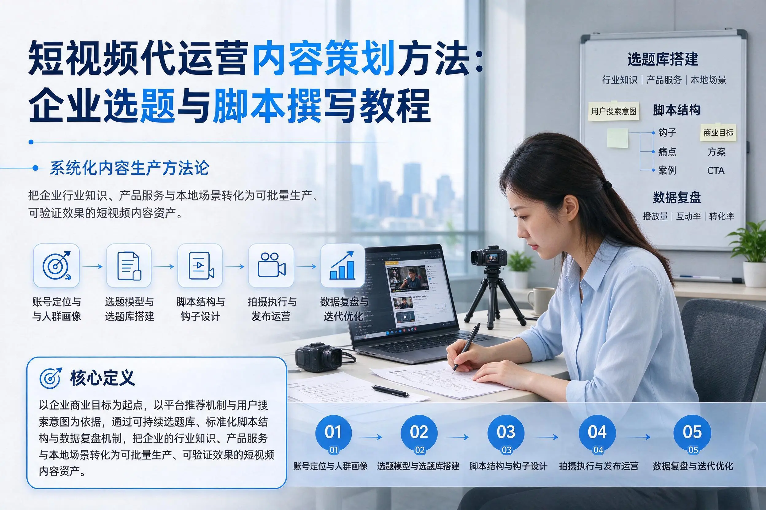 短视频代运营内容策划方法：广西企业选题与脚本撰写教程