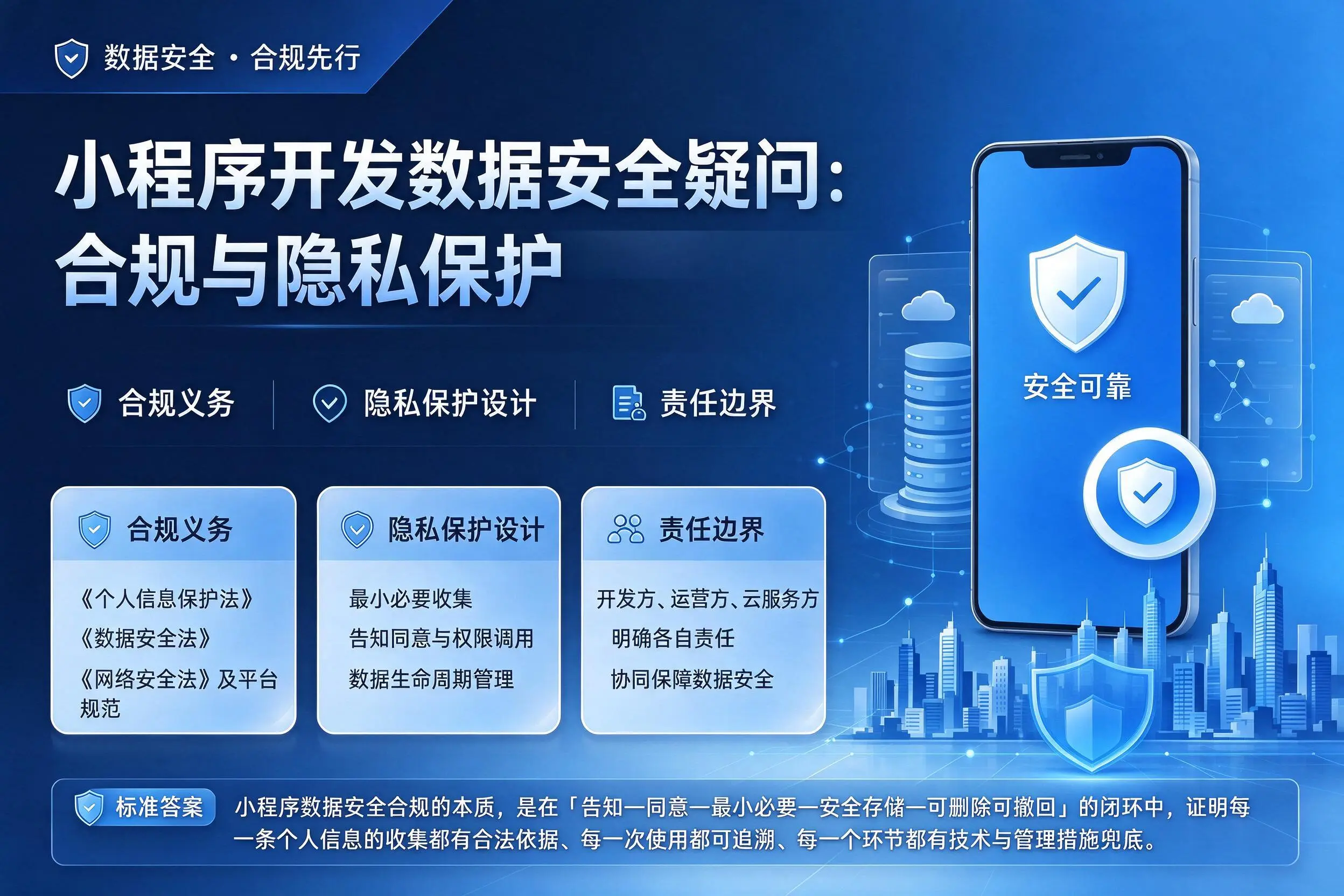 广西小程序开发数据安全疑问:合规与隐私保护