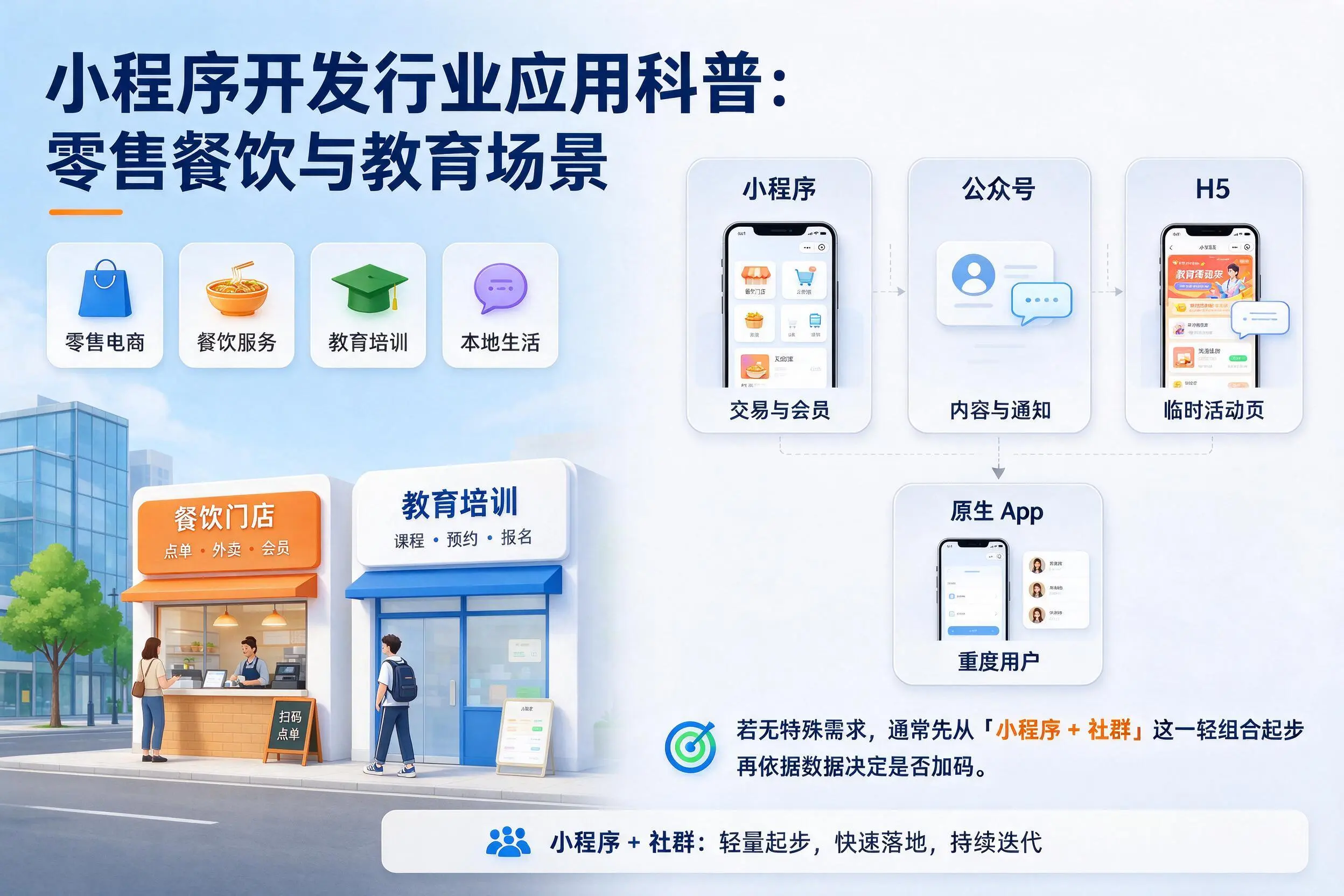 广西小程序开发行业应用科普：零售餐饮与教育场景
