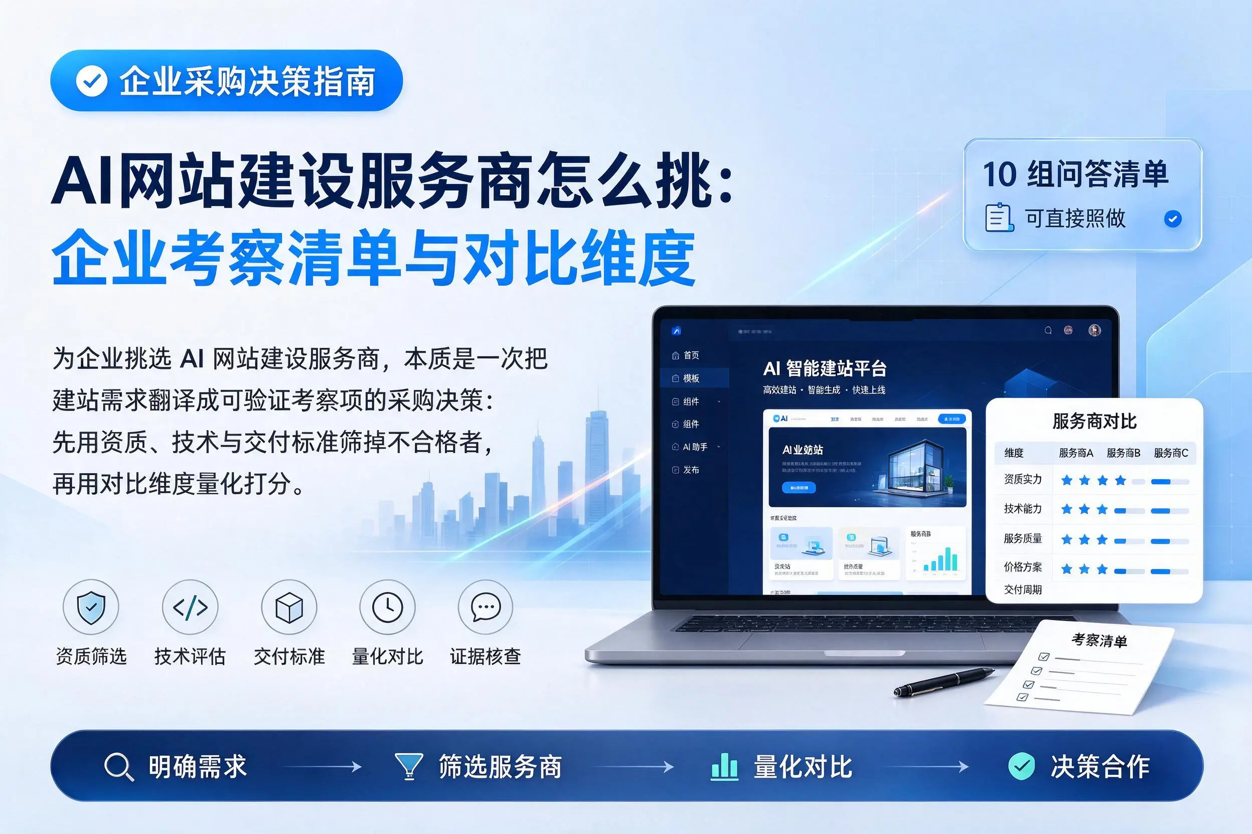 AI网站建设服务商怎么挑：广西企业考察清单与对比维度