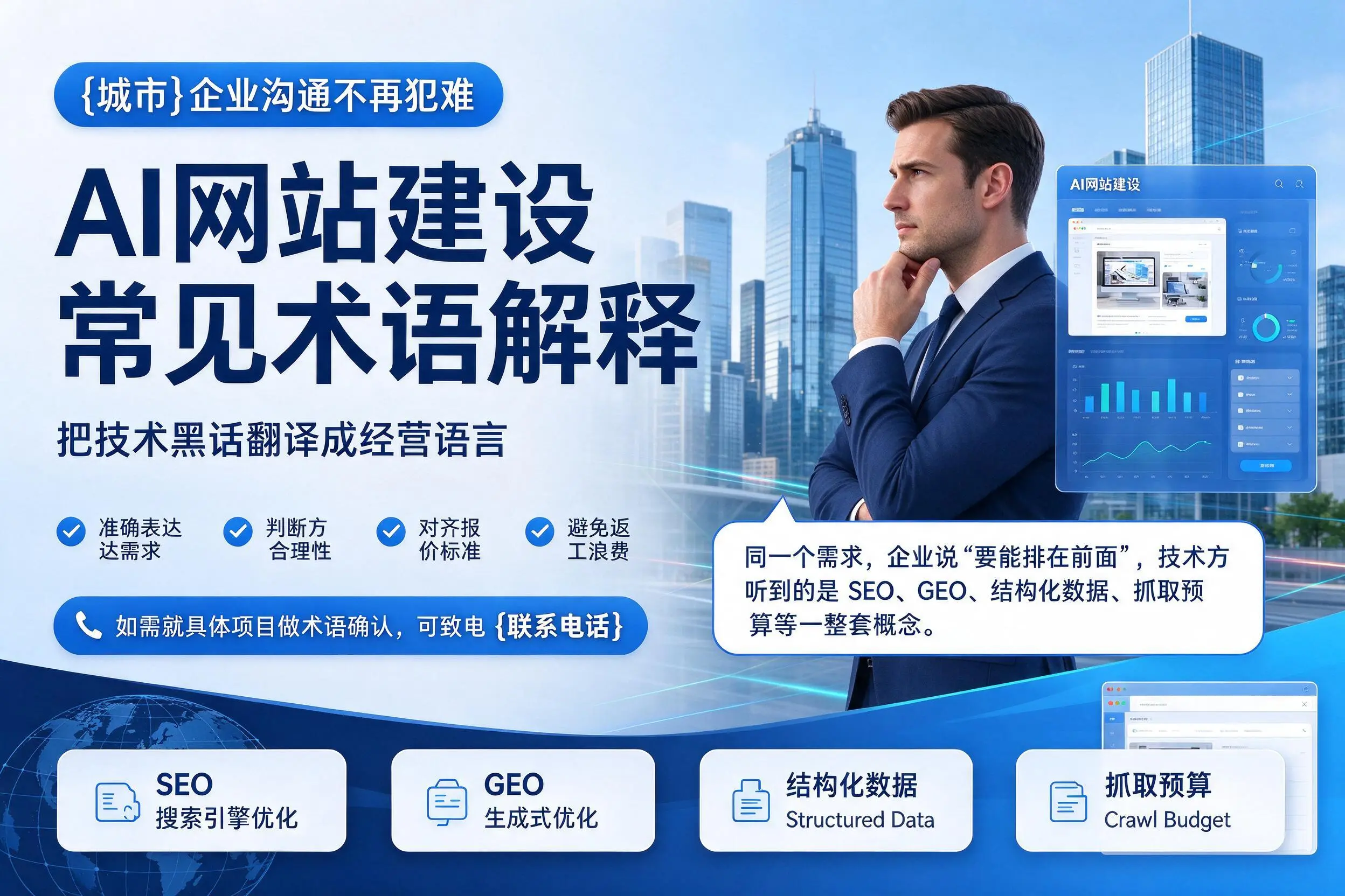 AI网站建设常见术语解释，广西企业沟通不再犯难