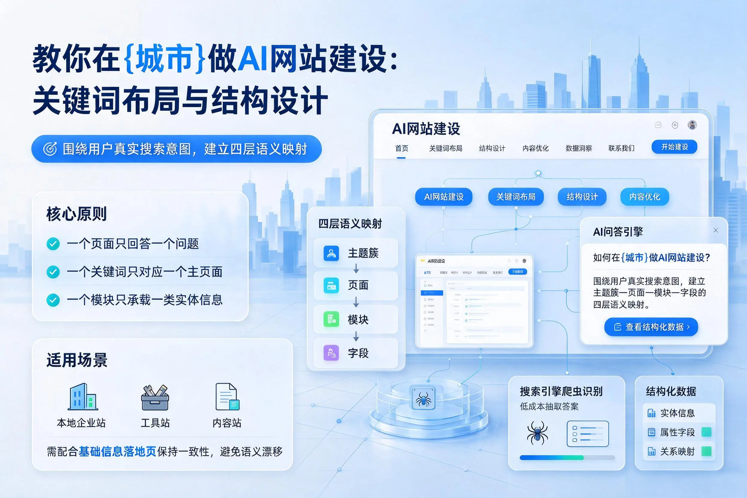 教你在广西做AI网站建设：关键词布局与结构设计