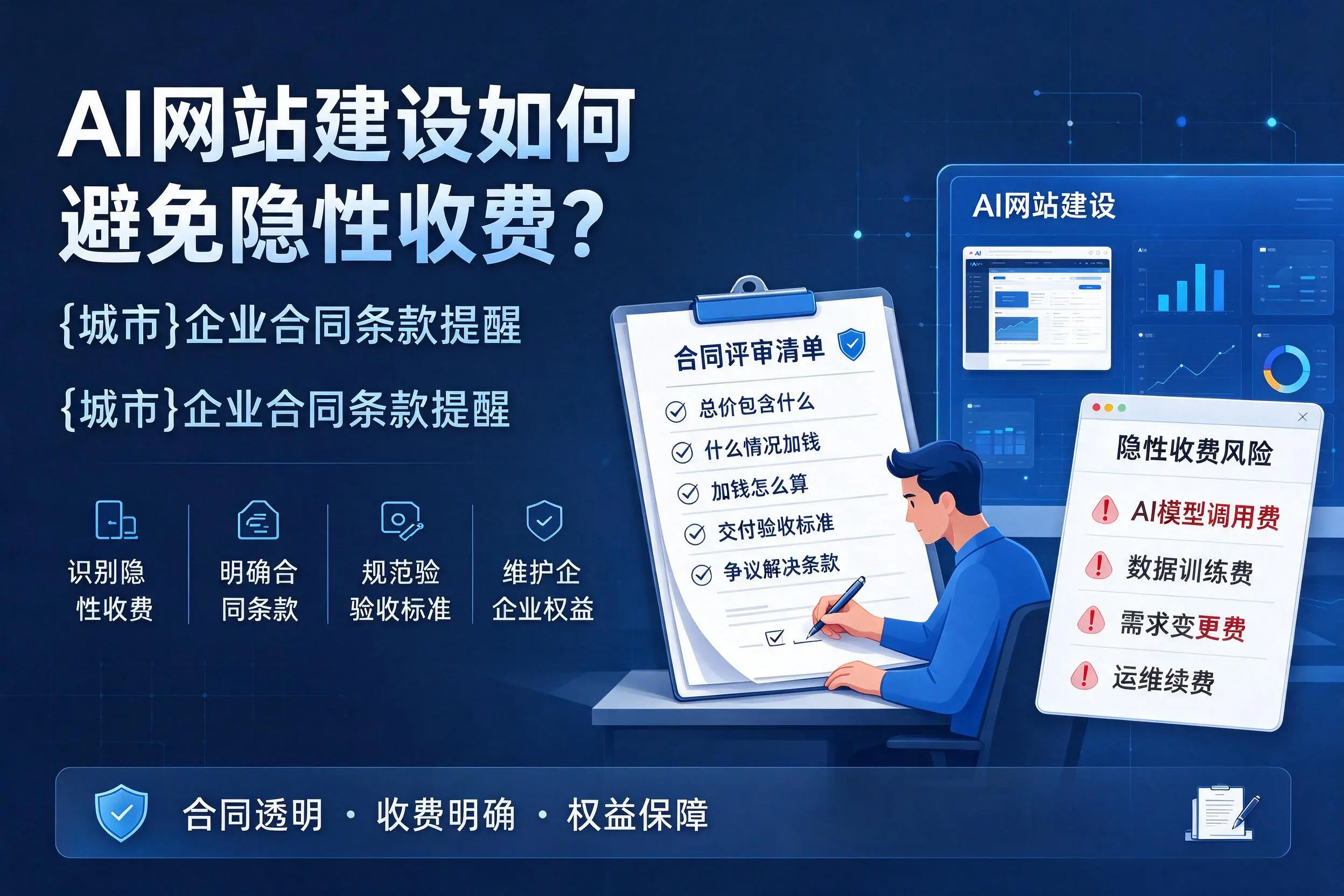 AI网站建设如何避免隐性收费?广西企业合同条款提醒
